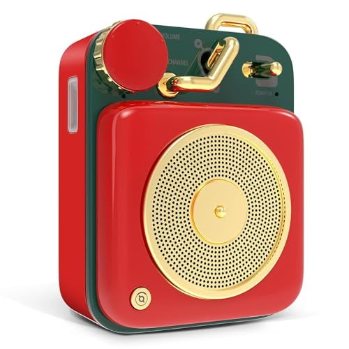 Muzen Mini Altavoz Bluetooth: Altavoz inalámbrico portátil de Metal, Audio de Volumen HiFi Recargable con cordón y Caja de Regalo, decoración Retro clásica
