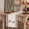 thumbnail image 2 of Table Runners 70 Inches Long Dress Scarves, Spring Flowers Farmhouse Coffee/Dining/Kitchen Table Decor, Holiday Table Runner, Vintage Watercolor Black Plaid on Linen 13x70 Inch, 2 of 9
