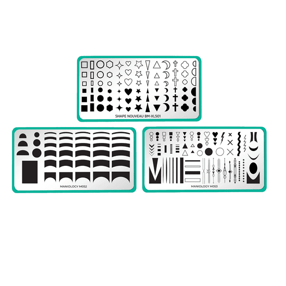 Maniology Stunning Minimalist Series - Set of 3 Stainless Steel Nail Stamping Plate