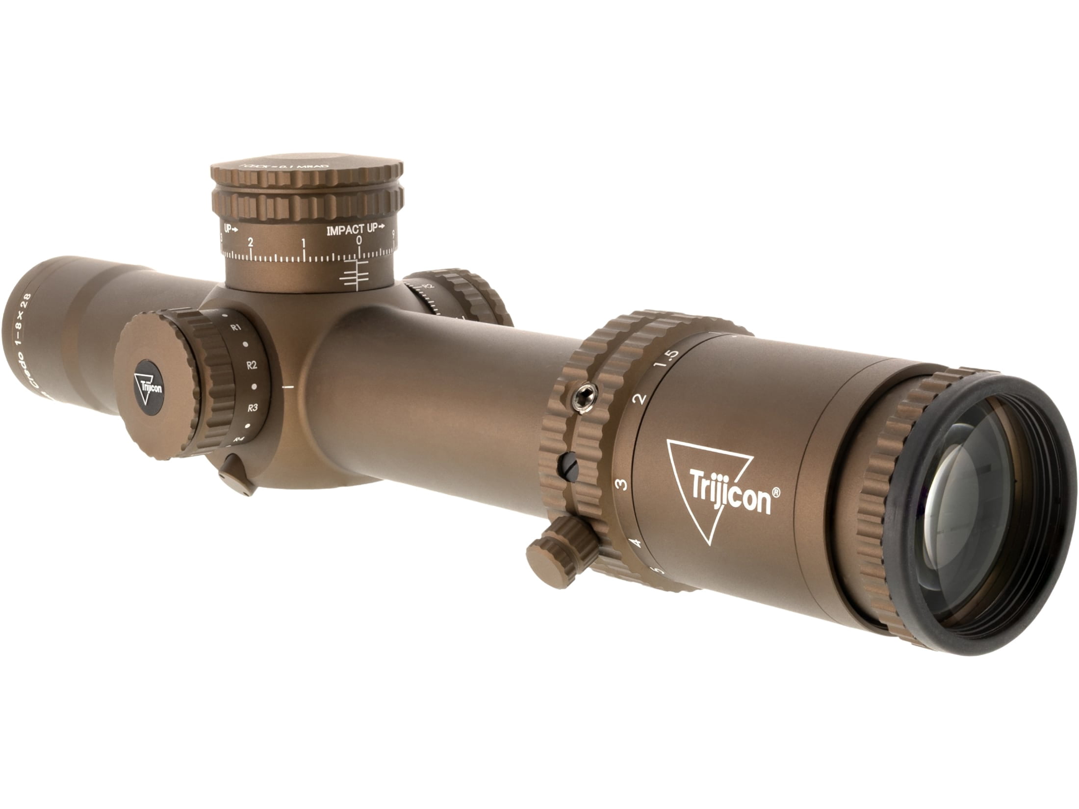 Trijicon Credo Rifle Scope 1-8x 28mm Illuminated MRAD Segmented Circle Reticle Coyote Brown