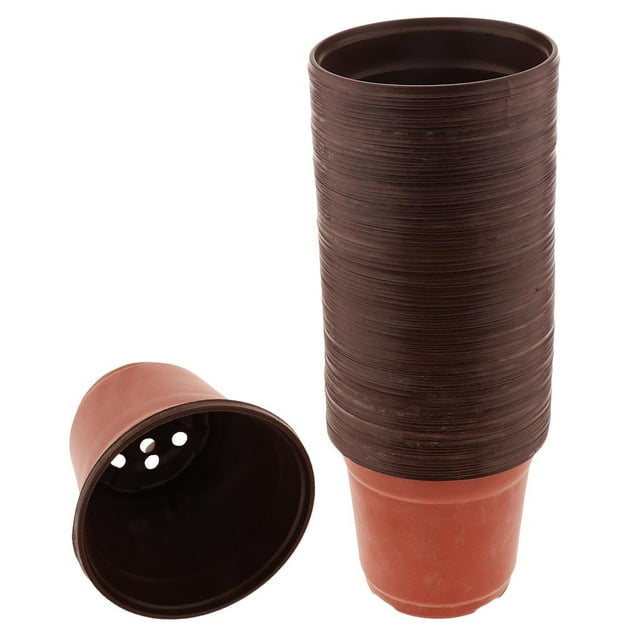 DOLITY Double Color Flower Plants Plastic Pots Nursery Container 130mm