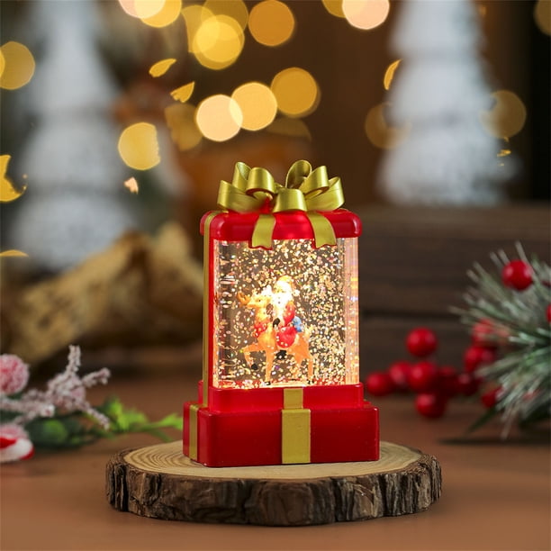 Christmas Decorations Illuminated Simulation Gift Package Lights Shopping Mall Desktop LED Decorations Gift Lights 100ml