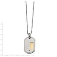 thumbnail image 3 of Collier en Acier Inoxydable Plaqué Or 18k avec Diamant.01ct. 24 Po, 3 of 3