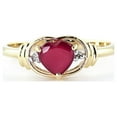 thumbnail image 4 of Galaxy Gold 1.01 ct 18K Solid Yellow Gold Heart Shape Ruby Diamond Ring 4343Y-18K (6.5), 4 of 7