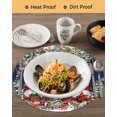 thumbnail image 3 of 15 Inch Round Placemats Set of 4, Navy Blue Christmas Non Slip Heat Insulation PP Table Mats, Gnomes Xmas Tree Poinsettia Eucalyptus Washable Place Mats for Kitchen Dining Party Table Decor, 3 of 7