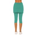 thumbnail image 4 of Horkkom Capris Pants for Women Elastic Waist Skirted Leggings Solid Color Stretch Athletic Yoga Pants Green XL, 4 of 6