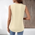 thumbnail image 4 of Inglocry Women Pleated Tank Tops Summer Sleeveless V Neck Loose Fit Tops Shirts Basic Tees Dressy Casual Trendy Clothes 2026 Beige -BP20 Fashion top, 4 of 7