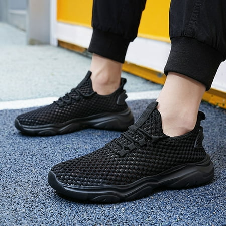 

WNG Men Sports Shoes Fashion New Pattern Summer Mesh Hollow Breathable and Comfortable Lightweight Lace Up Shoes