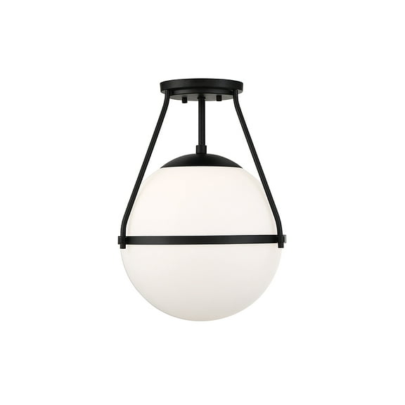 Trade Winds Hammond Semi-Flush Mount Ceiling Light in Matte Black