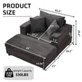 thumbnail image 6 of CQSXDA Versatile Upholstered Chaise Lounge Chair and Ottoman Combo With Pillows,  Sleeper Couch For Home Use, Dark Gray, 6 of 18