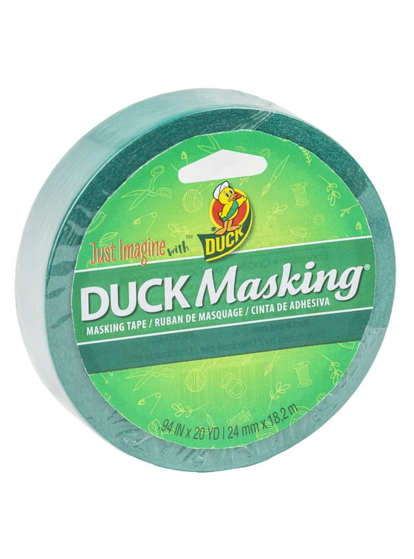 Duck Masking Color Masking Tape, Green, .94 in. x 20 yd.