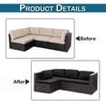 thumbnail image 7 of DONGPAI Outdoor Cushion Covers Waterproof for Patio Furniture, Stretch Couch Cushion Slipcovers 1-Piece Jacquard Sofa Seat Protector, Replacement Rectangle Cover for Sectional RV, Black, 1 Seat, 7 of 7