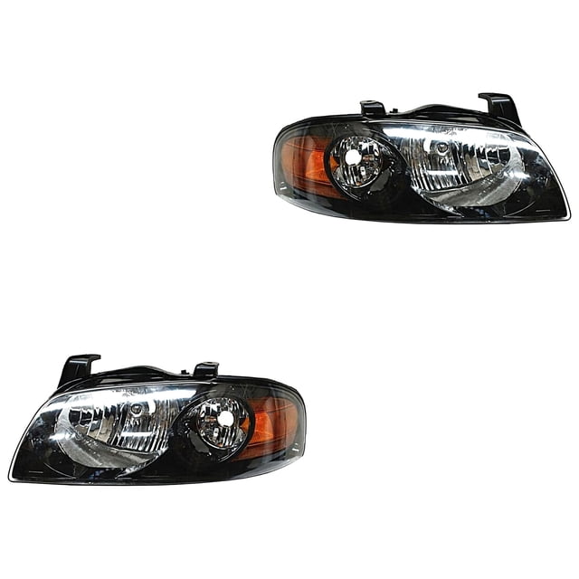 Par de Faros TYC Sentra 2004 A 2006 Fondo negro