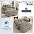 thumbnail image 5 of Muumblus 56" Loveseat with Storage Ottoman, Adjustable Backrest, USB, Phone Stand, Comfy Leisure 2-Seater Sofa Bed for Living Room, Brown Chenille, 5 of 13