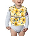 thumbnail image 6 of Susaid Striped Sunflower Daisy Print Bibs for Babies Toddlers Adjustable Waterproof Free Soft Durable Bibs for eating with Large Pocket Food Catcher, 6 of 8