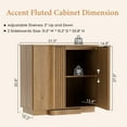 thumbnail image 2 of Brafabhome 31.5" Fluted Buffet Cabinet with Storage, 2 Door Accent Sideboard Credenza with Adjustable Shelves, Modern Curved Media Console Coffee Bar Table for Living Room Dining Room | Walnut(3 Set), 2 of 10
