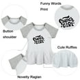 thumbnail image 2 of Pack of 2, Super Girl & You Can't Scare Me I Have a Daughter Funny Dresses For Baby, Newborn Babies Skirts, Infant Princess Dress, Toddler Frocks (Gray Raglan Dresses, 0-6 Months), 2 of 5