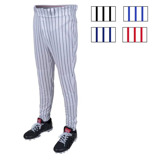 Pantalones deportivos Rawlings 150 para adultos a rayas, blanco/negro, 2XL