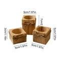 thumbnail image 3 of Set of 3 Square Natural Wooden Tea Light Candle Holders with Jute Bow, Rustic Votive Candle Stands, Farmhouse Table Decor for Wedding Party Dining Table Home Layout, 3 of 6