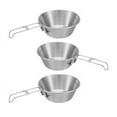 thumbnail image 6 of Dsseng 3Pcs Travel Cup Camping Tableware Equipment Bowl Set Backpacking 304 Stainless Steel Carry Fold Sturdy Measuring, 6 of 6