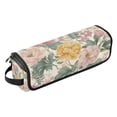 thumbnail image 2 of Hair Tool Organizer Bag with Heat Resistant Mat Removable Travel Storage Case for Hot Air Brushes Curling Irons Retro Plant Pattern, 2 of 8