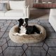 thumbnail image 2 of Cozzze Cama ortopédica calmante para perros grandes, cama para mascotas antiansiedad con espuma de apoyo, cama ovalada extraíble y lavable, cama mullida para perros, color beige, 2 of 5