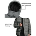 thumbnail image 3 of Wantdo Men's Puffer Jacket Hooded Winter Coat Warm Windbreaker Jacket Heather Gray M, 3 of 10