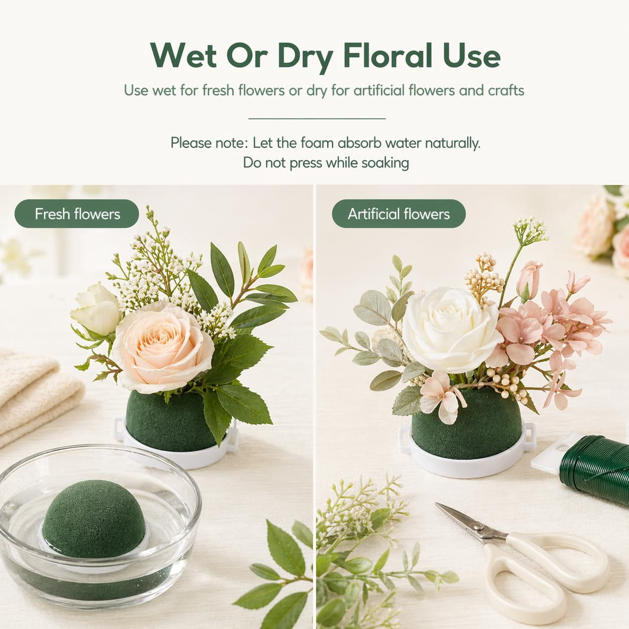 Mini Floral Sphere Floral Foam Holder for Wine Bottle with Green Arrangement Wire Arrangement Supplies