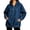 Dark Blue, variant on Women's Half Zip Denim Hoodie Pullover Jackets Jean Tops Oversized Long Sleeve Hooded Shirts with Front Pocket Casual Fall Outerwear
