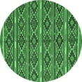 thumbnail image 1 of Ahgly Company Indoor Round Oriental Emerald Green Traditional Area Rugs, 3' Round, 1 of 4