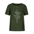 thumbnail image 3 of Babysbule Hauts pour Femmes en Liquidation Mode Femme Col Rond Manches Courtes Blouse T-Shirt Imprimé Hauts Amples, 3 of 4