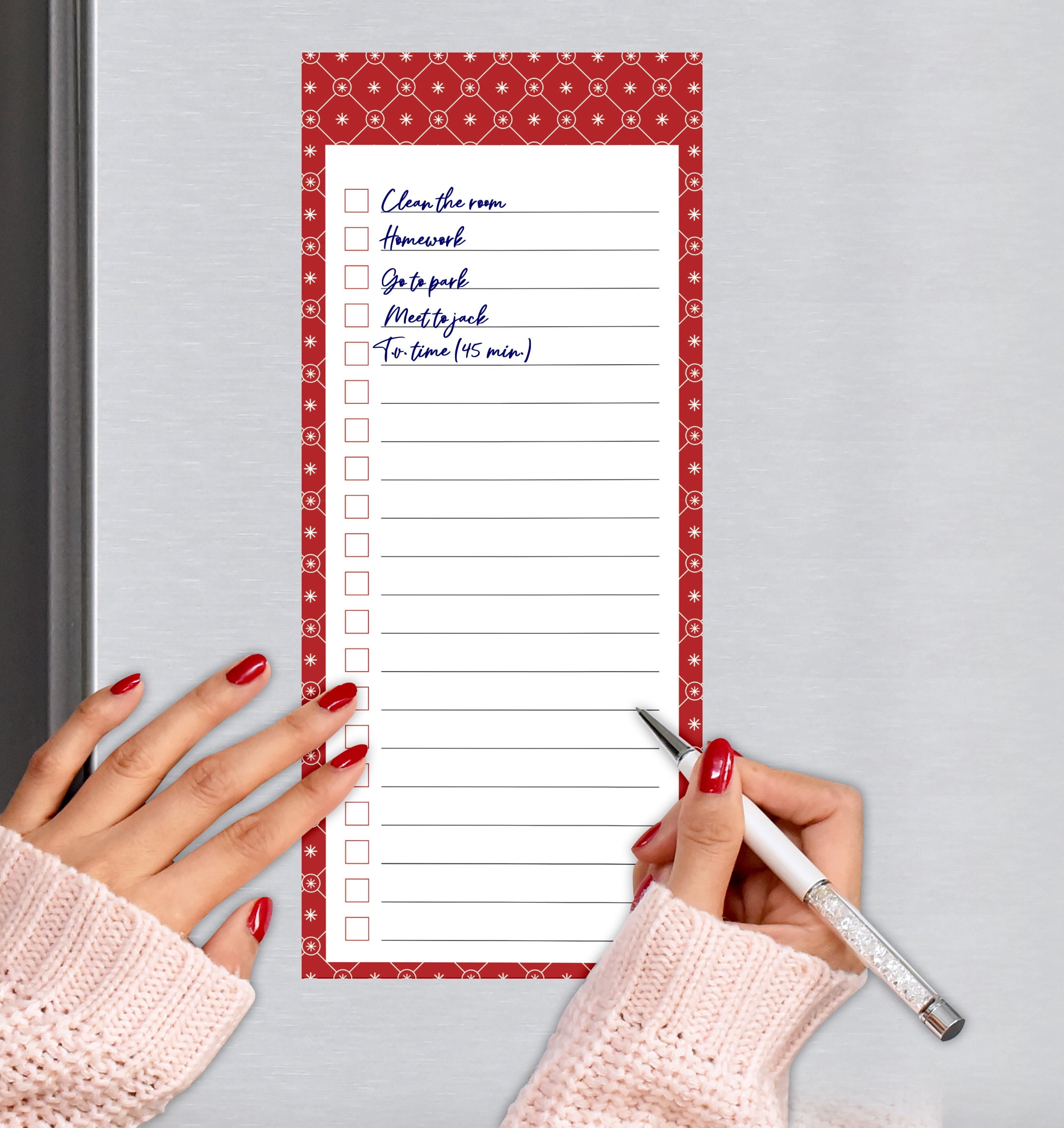 Inkdotpot Packof3MagneticFridge To-Do List Notepads,MagneticMemo Pads For Refrigerator,Dot Design(50 Sheets Each)