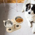 thumbnail image 6 of CarpNettore Cat Bowls Elevated Feeding Station Cat Dish Convenient Pet Feeder with Stand for Wood, 6 of 9