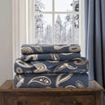 thumbnail image 6 of Superior 3-Count 145 GSM Navy Blue Paisley Cotton Flannel Sheet Set, Twin, 6 of 6