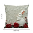 thumbnail image 3 of OutmaxHome Easter Bunny Pillow Cover 18"x18" with Soft Fabric Hidden Zipper,Easter Spring Throw Pillow Case Decorative Pillowcase Indoor Cushion Cover for Farmhouse Home Sofa Decoration, 3 of 7