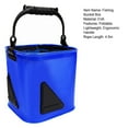 thumbnail image 4 of huanledash Fishing Bucket Box Large Capacity Collapsible Zipper Closure Mesh Cover Design Ergonomic Handle Fishing Bucket Live-Fish Storage Container Tool Fishing Supplies, 4 of 7