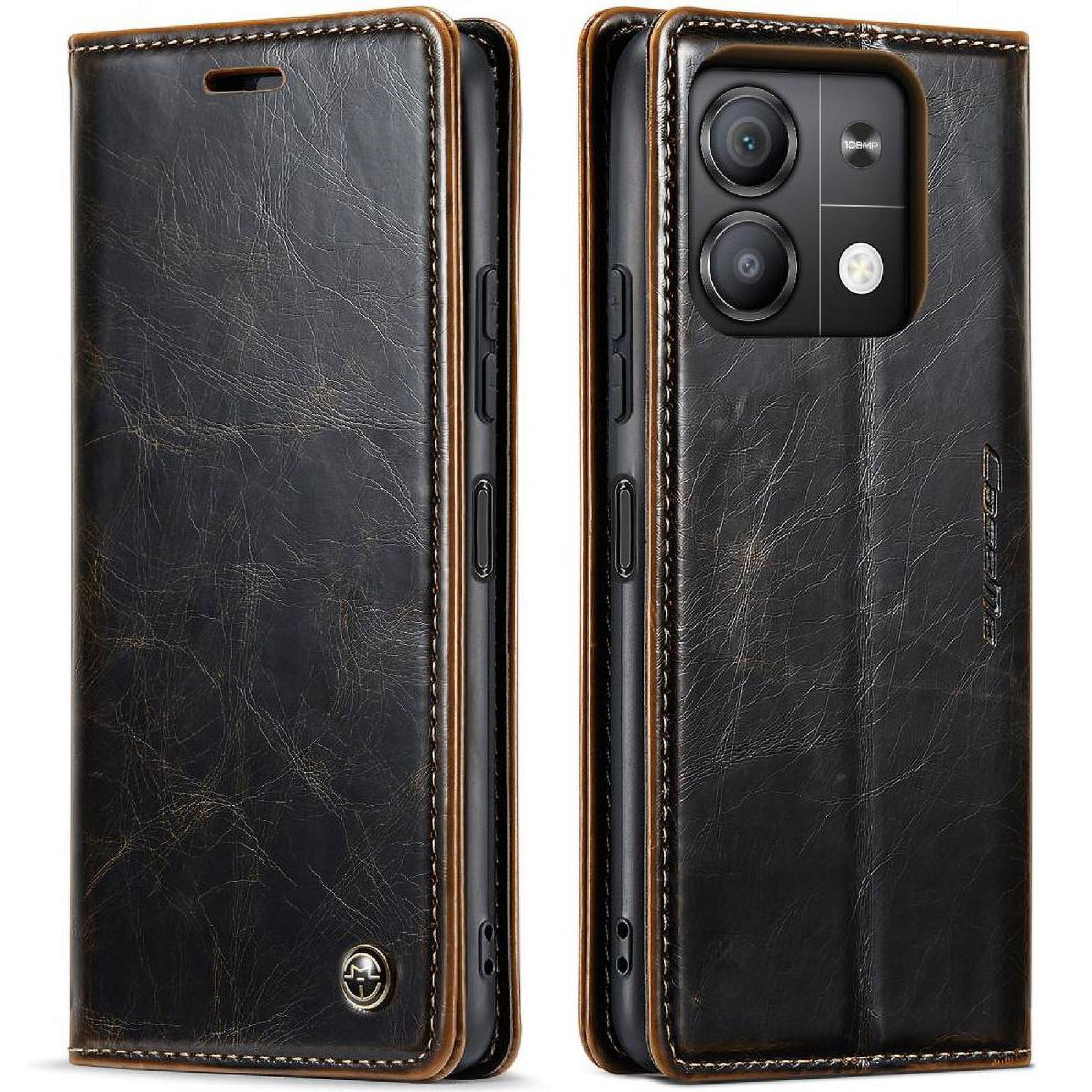 Flip Case for Xiaomi Redmi Note 13 5g Magnetic Wallet Card Holder Kickstand Crazy Horse Pu Leather Retro Wallet Cover