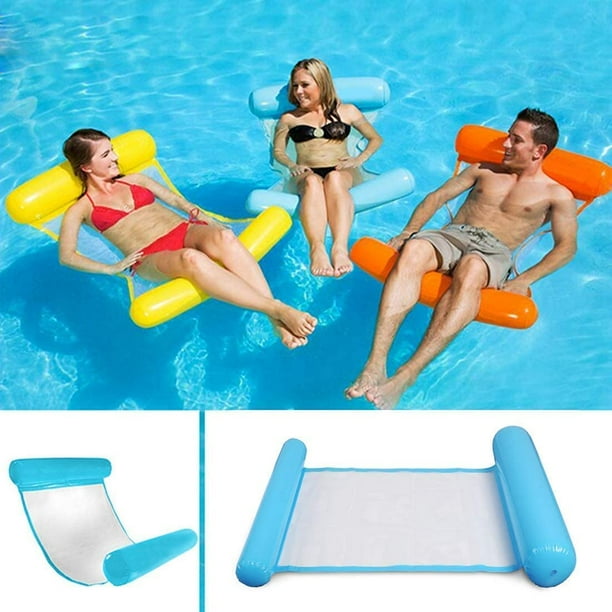 Hamaca flotante multiusos, flotador inflable 4 en 1 Hamaca reclinable flotante para piscina Hamaca de agua Hamaca portátil flotante plegable multiusos Flotador ultraligero Adepaton HS-0020