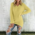 thumbnail image 2 of Telankuip Womens Cute Pink Sweaters Casual V-Neck Loose Fit Pullover Sweaters Long Sleeve Thermal Soft Comfortable Fuzzy Sweaters Winter Clothes 2025 Yellow XL, 2 of 7
