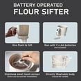 thumbnail image 4 of Electric Flour Sifter with Fine Mesh Sieve Battery Powered for Baking Cake Cookie Batter Kitchen Gadget Stainless Steel Detachable Easy Clean Motorized Sifter for Home Bakers Pastry Dessert Making, 4 of 5