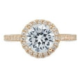 thumbnail image 2 of 1.8 ct Round Cut Simulated Blue Diamond Halo Engagement Ring for Women in 14K Yellow Gold, 2 of 2
