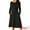 Black, variant on DARING DIVA Crew Neck Long Midi Sleeve Dress with Pockets S Deep Blue