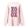thumbnail image 7 of Womens Casual Heart Graphic Sweatshirts Long Sleeve Pullover Loose Crewneck Cute Love Printed Sweatshirt Tops Pink L, 7 of 7