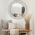 thumbnail image 3 of 24'' Round Wall Mounted Mirror, Wood Decorative Circle Mirrors, Boho Mirrors with Beaded Frame, Rustic Vanity Mirror, Distressed Mirror for Bathroom, Living Room, Bedroom, Entryway, 3 of 9