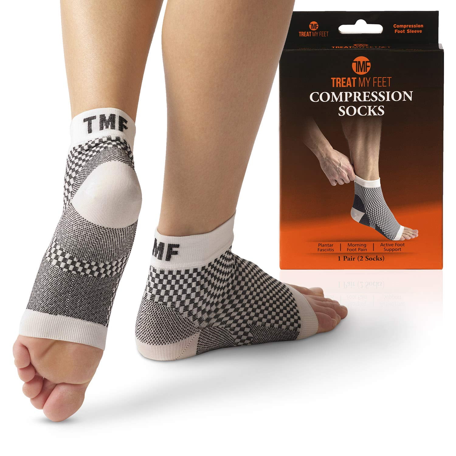 Plantar Fasciitis Support & Ankle Compression Socks For Feet:  FDA-Registered Stocking For Heel, Arch Support - Edema Relief Orthopedic  Socks For Men & Women Great Fit Guaranteed By Treat My Feet 