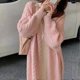 thumbnail image 1 of Women's Cardigan Sweater Jumper Waffle Knit Long Hollow Out Solid Color V Neck Casual Daily Weekend Fall Winter White Dark Gray One-size, 1 of 2