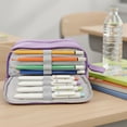 thumbnail image 4 of allydrew 4 Compartment Large Capacity Pencil Case, Pencil Pouch for Stationery Tools, Lavender, 4 of 6