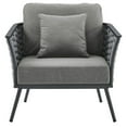 thumbnail image 6 of Lounge Chair Armchair, Grey Gray, Aluminum, Metal, Steel, Modern Contemporary, Outdoor Patio Balcony Cafe Bistro Garden Furniture Hotel Hospitality, 6 of 7