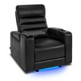 thumbnail image 3 of MCombo Power Recliner Chair, Home Theater Seating with LED Light, Armrest Storage for Living Room, Faux Leather, Black, 3 of 11