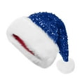 thumbnail image 5 of Ayprnig Sequin Santa Hat For Adults With Shiny Sequin And Fluffy Pompom, Christmas Party Hat For New Year Xmas Festival Red, 5 of 8